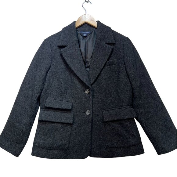 Tommy Hilfiger Womens Double Button Wool Blazer Coat Jacket Large Gray Formal - Picture 1 of 12